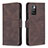 Leather Case Stands Flip Cover Holder B05F for Xiaomi Redmi Note 11 4G (2021) Brown