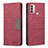 Leather Case Stands Flip Cover Holder B06F for Motorola Moto E20 Red