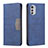 Leather Case Stands Flip Cover Holder B06F for Motorola Moto E32s Blue