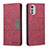 Leather Case Stands Flip Cover Holder B06F for Motorola Moto E32s Red