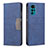 Leather Case Stands Flip Cover Holder B06F for Motorola Moto G22 Blue