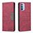 Leather Case Stands Flip Cover Holder B06F for Motorola Moto G41 Red