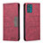 Leather Case Stands Flip Cover Holder B06F for Motorola Moto G42 Red