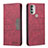 Leather Case Stands Flip Cover Holder B06F for Motorola Moto G51 5G Red