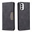 Leather Case Stands Flip Cover Holder B06F for Motorola MOTO G52 Black