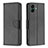Leather Case Stands Flip Cover Holder B06F for Samsung Galaxy A04 4G Black