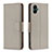 Leather Case Stands Flip Cover Holder B06F for Samsung Galaxy A04 4G Gray