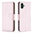 Leather Case Stands Flip Cover Holder B06F for Samsung Galaxy A04 4G Rose Gold