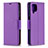 Leather Case Stands Flip Cover Holder B06F for Samsung Galaxy A12 Purple
