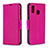 Leather Case Stands Flip Cover Holder B06F for Samsung Galaxy A20 Hot Pink