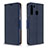 Leather Case Stands Flip Cover Holder B06F for Samsung Galaxy A21 Blue