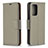 Leather Case Stands Flip Cover Holder B06F for Samsung Galaxy A52 5G Gray