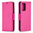 Leather Case Stands Flip Cover Holder B06F for Samsung Galaxy A52 5G Hot Pink