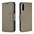 Leather Case Stands Flip Cover Holder B06F for Samsung Galaxy A70 Gray