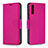 Leather Case Stands Flip Cover Holder B06F for Samsung Galaxy A70 Hot Pink