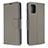 Leather Case Stands Flip Cover Holder B06F for Samsung Galaxy A71 5G Gray