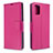 Leather Case Stands Flip Cover Holder B06F for Samsung Galaxy A71 5G Hot Pink