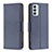 Leather Case Stands Flip Cover Holder B06F for Samsung Galaxy F23 5G Blue