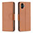 Leather Case Stands Flip Cover Holder B06F for Samsung Galaxy M04 Brown