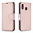 Leather Case Stands Flip Cover Holder B06F for Samsung Galaxy M10S Rose Gold