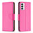 Leather Case Stands Flip Cover Holder B06F for Samsung Galaxy M23 5G Hot Pink