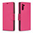 Leather Case Stands Flip Cover Holder B06F for Samsung Galaxy Note 10 5G Hot Pink