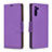 Leather Case Stands Flip Cover Holder B06F for Samsung Galaxy Note 10 5G Purple