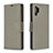 Leather Case Stands Flip Cover Holder B06F for Samsung Galaxy Note 10 Plus 5G Gray