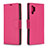 Leather Case Stands Flip Cover Holder B06F for Samsung Galaxy Note 10 Plus 5G Hot Pink