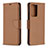 Leather Case Stands Flip Cover Holder B06F for Samsung Galaxy Note 20 Ultra 5G Brown