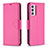 Leather Case Stands Flip Cover Holder B06F for Samsung Galaxy Quantum2 5G Hot Pink