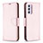 Leather Case Stands Flip Cover Holder B06F for Samsung Galaxy Quantum2 5G Rose Gold