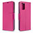 Leather Case Stands Flip Cover Holder B06F for Samsung Galaxy S20 Hot Pink