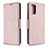 Leather Case Stands Flip Cover Holder B06F for Samsung Galaxy S20 Rose Gold