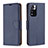 Leather Case Stands Flip Cover Holder B06F for Xiaomi Mi 11i 5G (2022) Blue
