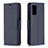 Leather Case Stands Flip Cover Holder B06F for Xiaomi Poco M3 Blue