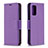 Leather Case Stands Flip Cover Holder B06F for Xiaomi Poco M3 Purple