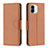 Leather Case Stands Flip Cover Holder B06F for Xiaomi Redmi A2 Brown