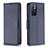 Leather Case Stands Flip Cover Holder B06F for Xiaomi Redmi Note 11S 5G Blue