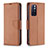 Leather Case Stands Flip Cover Holder B06F for Xiaomi Redmi Note 11S 5G Brown