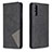 Leather Case Stands Flip Cover Holder B07F for Huawei Honor 9X Black