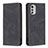 Leather Case Stands Flip Cover Holder B07F for Motorola Moto E32 Black