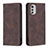 Leather Case Stands Flip Cover Holder B07F for Motorola Moto E32 Brown