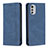 Leather Case Stands Flip Cover Holder B07F for Motorola Moto E32s Blue
