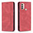 Leather Case Stands Flip Cover Holder B07F for Motorola Moto E40 Red