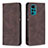 Leather Case Stands Flip Cover Holder B07F for Motorola Moto G22 Brown