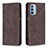 Leather Case Stands Flip Cover Holder B07F for Motorola Moto G41 Brown