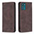 Leather Case Stands Flip Cover Holder B07F for Motorola Moto G42 Brown