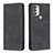 Leather Case Stands Flip Cover Holder B07F for Motorola Moto G51 5G Black