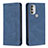 Leather Case Stands Flip Cover Holder B07F for Motorola Moto G51 5G Blue